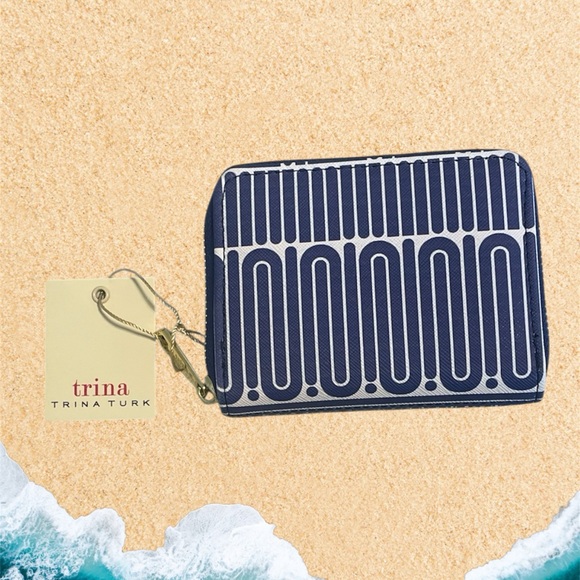 Trina Turk Handbags - Trina Turk Navy and White Patterned Wallet